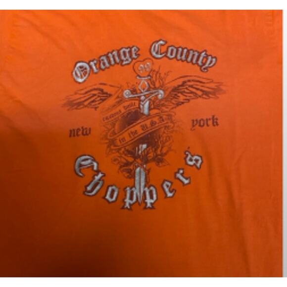 Vintage Biker Tee Orange County Choppers Graphic Orange Men’s L - Picture 3 of 6